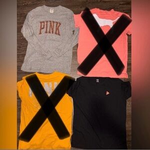 PINK Victoria's Secret Graphic T-Shirts - Black, Yellow, Coral, Gray